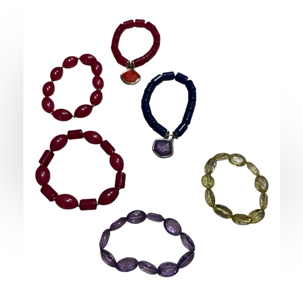Colorful Beaded Lot of 6 Stretch Bracelets